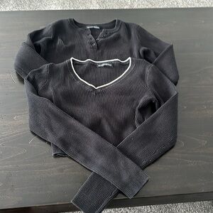 2 long sleeve sweater crop tops